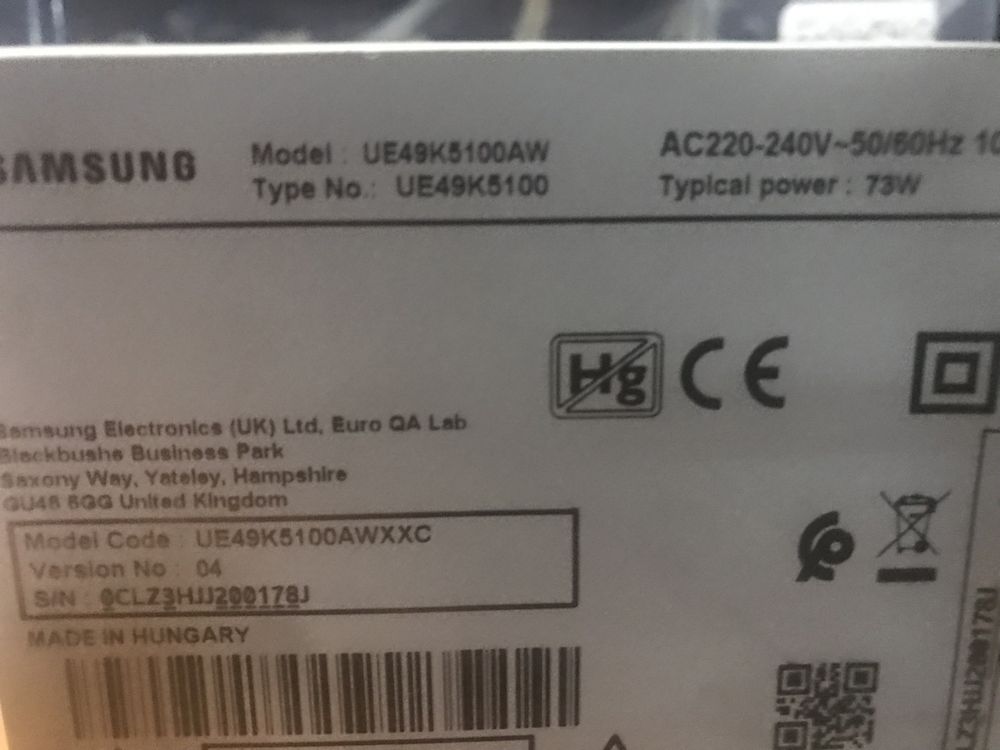 TV Samsung fonte de alimentacao