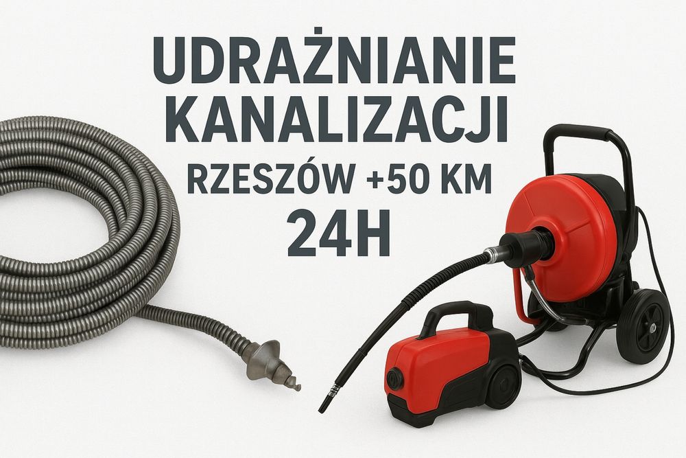Udrażnianie Kanalizacji 24h | Rzeszów +50km | Toaleta, zlew, prysznic
