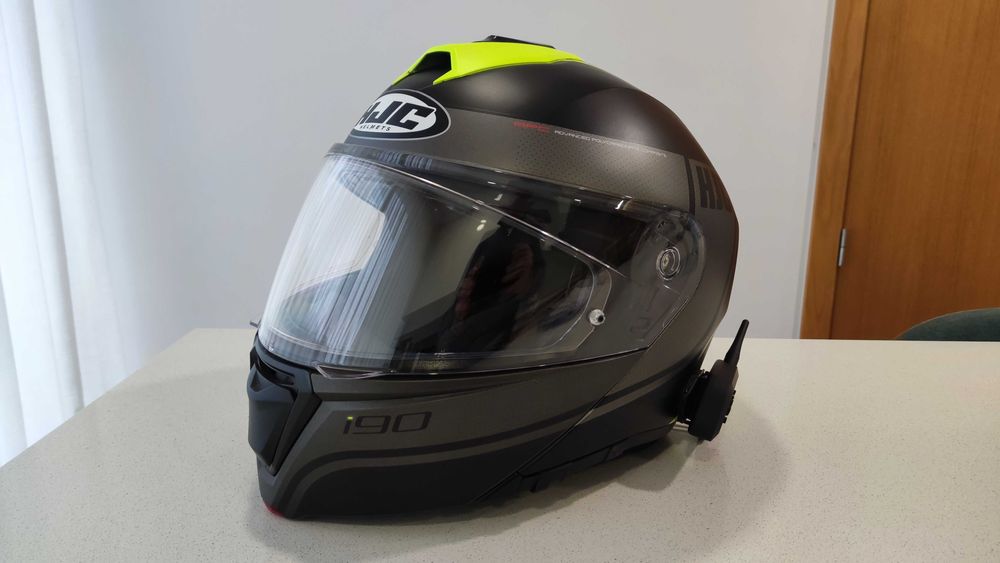 Capacete mota HJC i90, com intercomunicador e pinLock, como novo, L