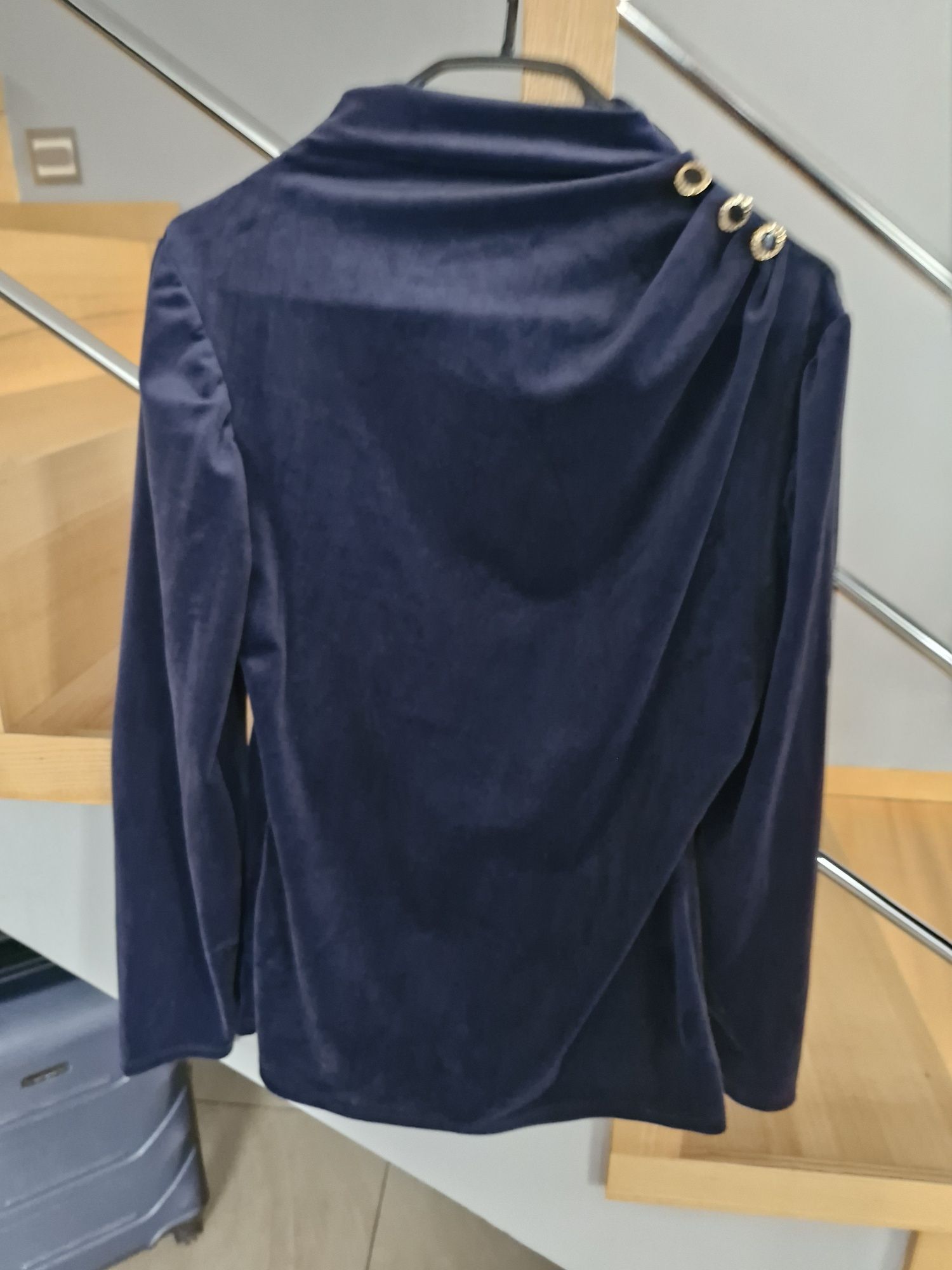 Bluza welurowa granatowa m/l