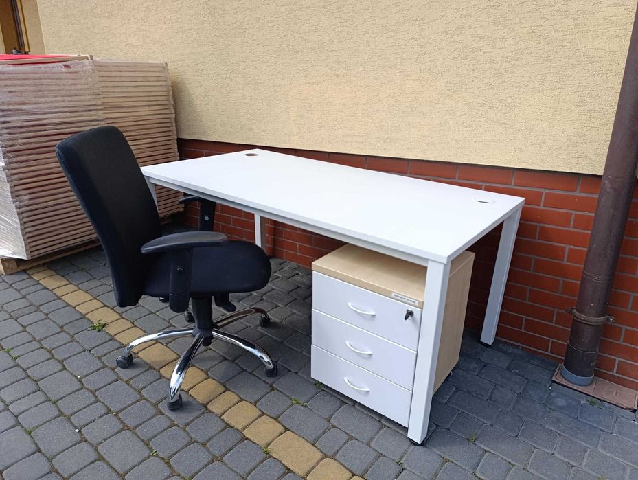 biurko stół biurowy 160 80 białe buk