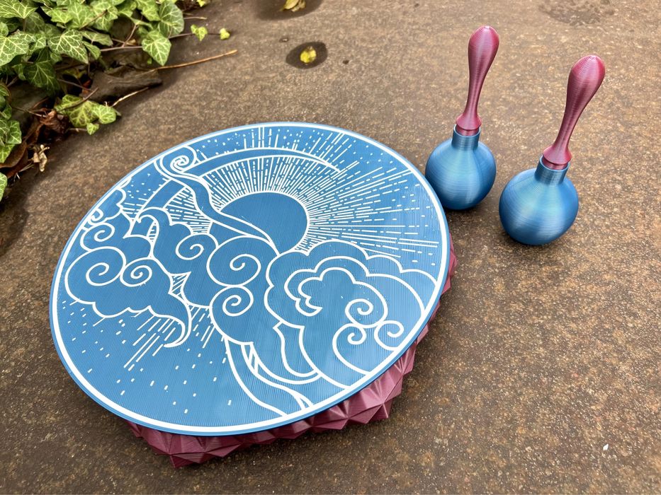 Бубен Шаманский Zodiak, цветок жизни, Маракасы