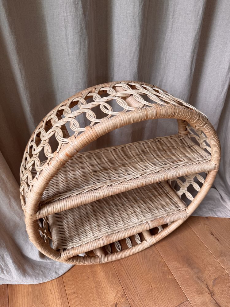 Półka okrągła rattanowa Positano Boho Swing jak nowa