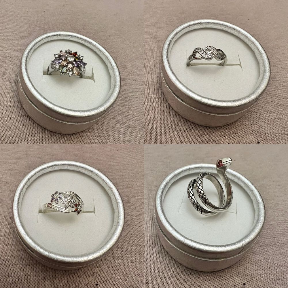 Серебрянные украшения кольца, цепочки, браслеты, сережки