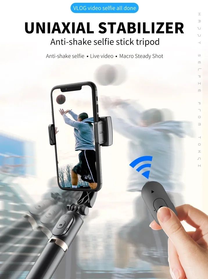 Selfie stick tripod gimbal 360°