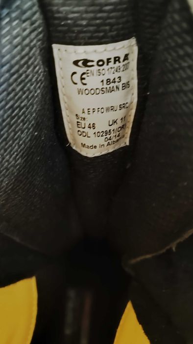 Захисні черевики Cofra з натуральної шкіри чорні ботинки