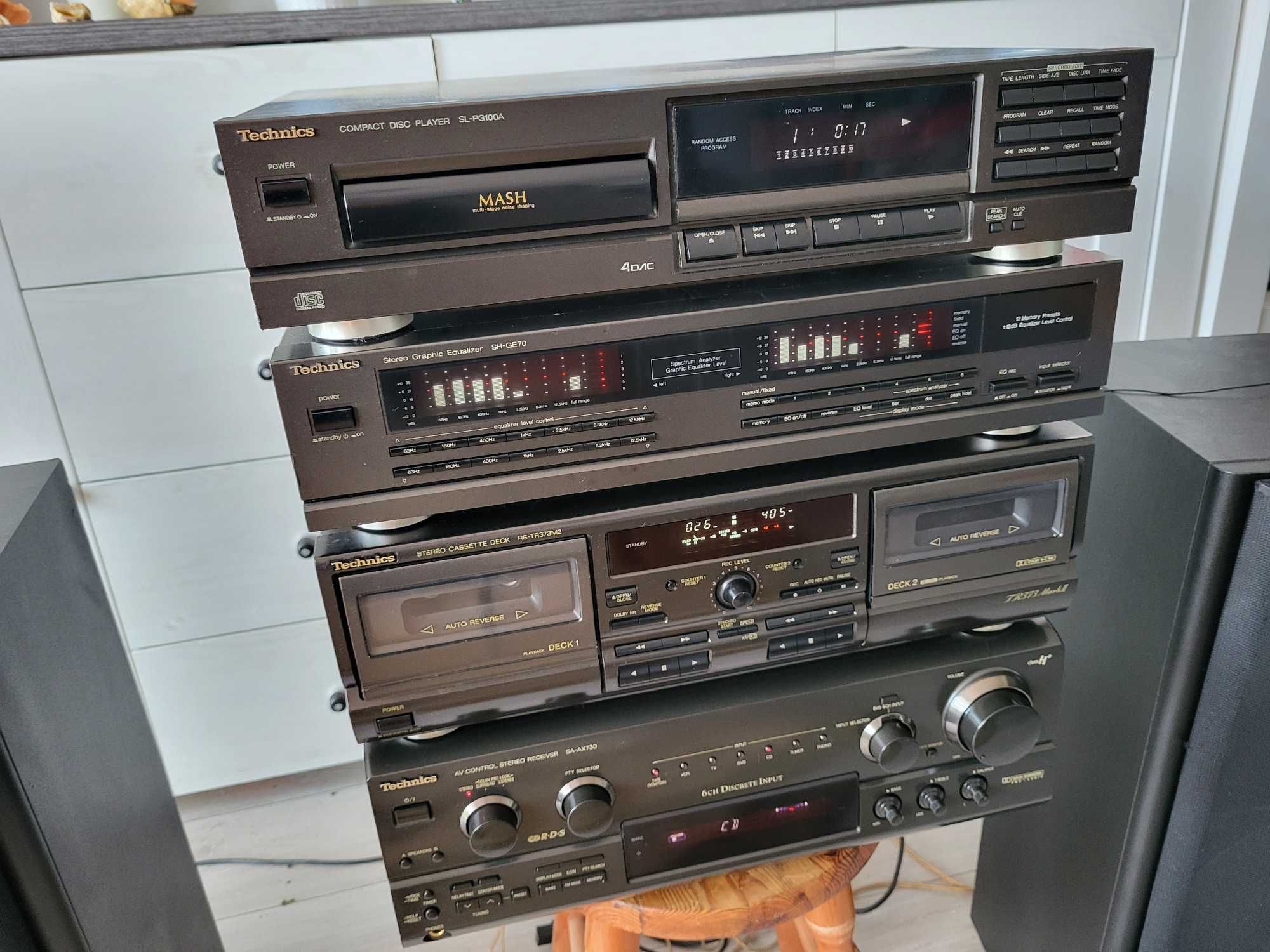Wieża Technics korektor SH-GE70 Deck RS-TR 373 CD SL-PG100  SA-AX730