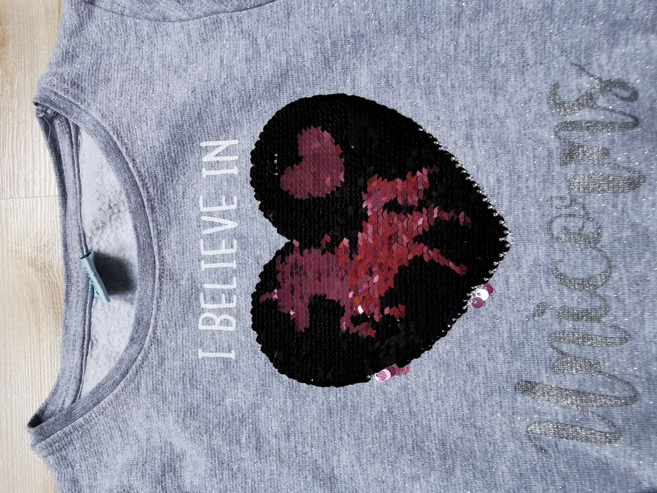 Bluza sukienka 122cm jednorożec cekiny mieni się