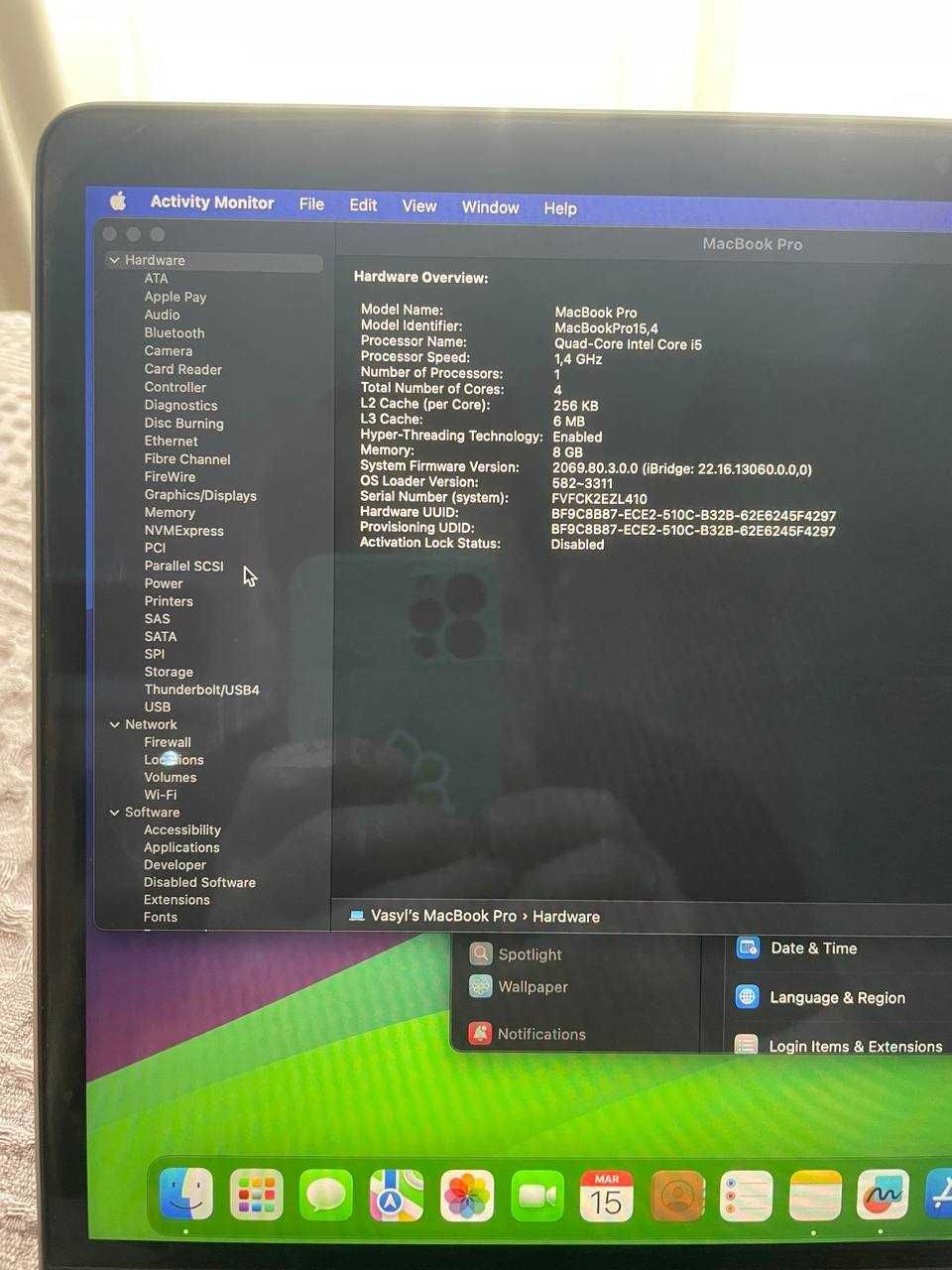MacBook Pro 13" (2019, модель A2159). 256 GB