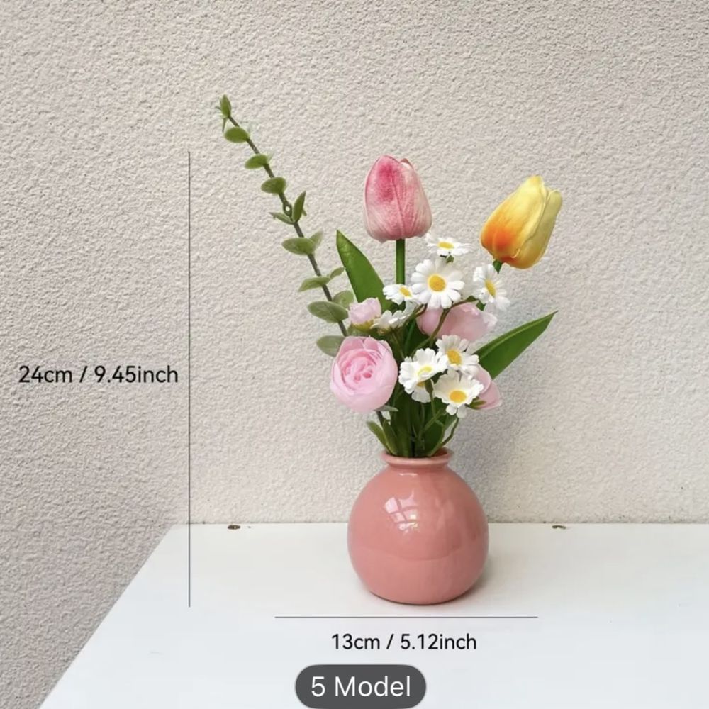 Ceramiczny wazon na kwiaty różowa kulka