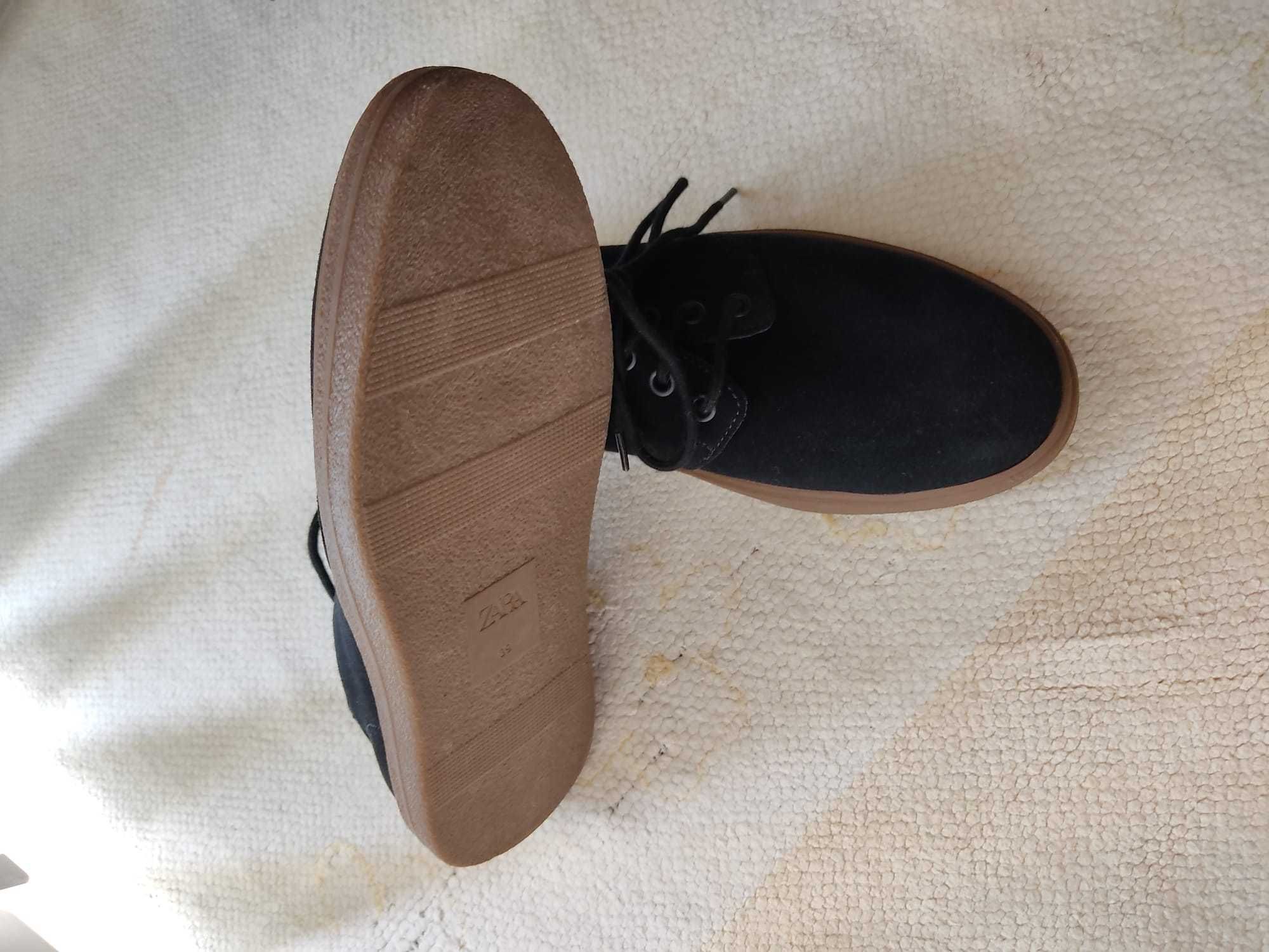 Sapatos homem camurça preta ZARA Nº39 (novos)