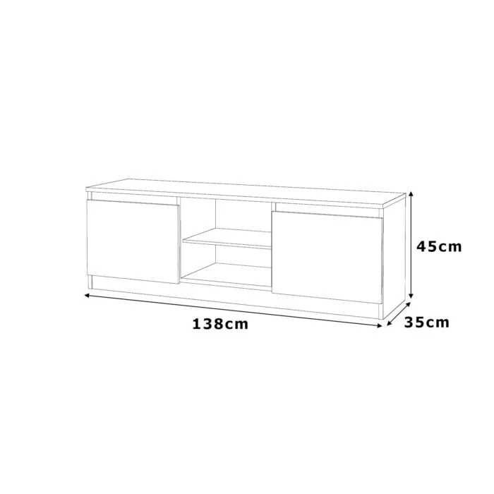 Szafka pod telewizor nowoczesna RTV DUO 120cm Biała Mat