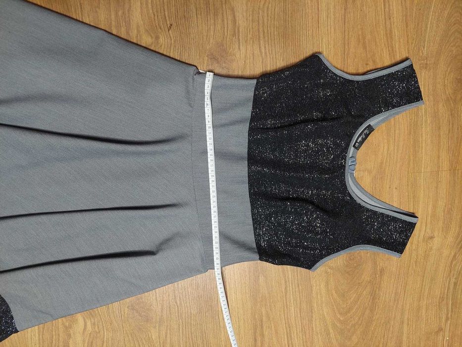 Sukienka szara na wesele ślub chrzciny bal roz. 40