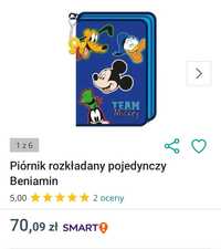 Piórnik z wyposażeniem Myszka Miki Disney NOWY Zapakowany