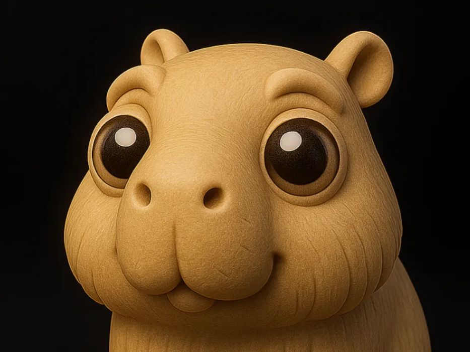 Capivara Divertida com Base