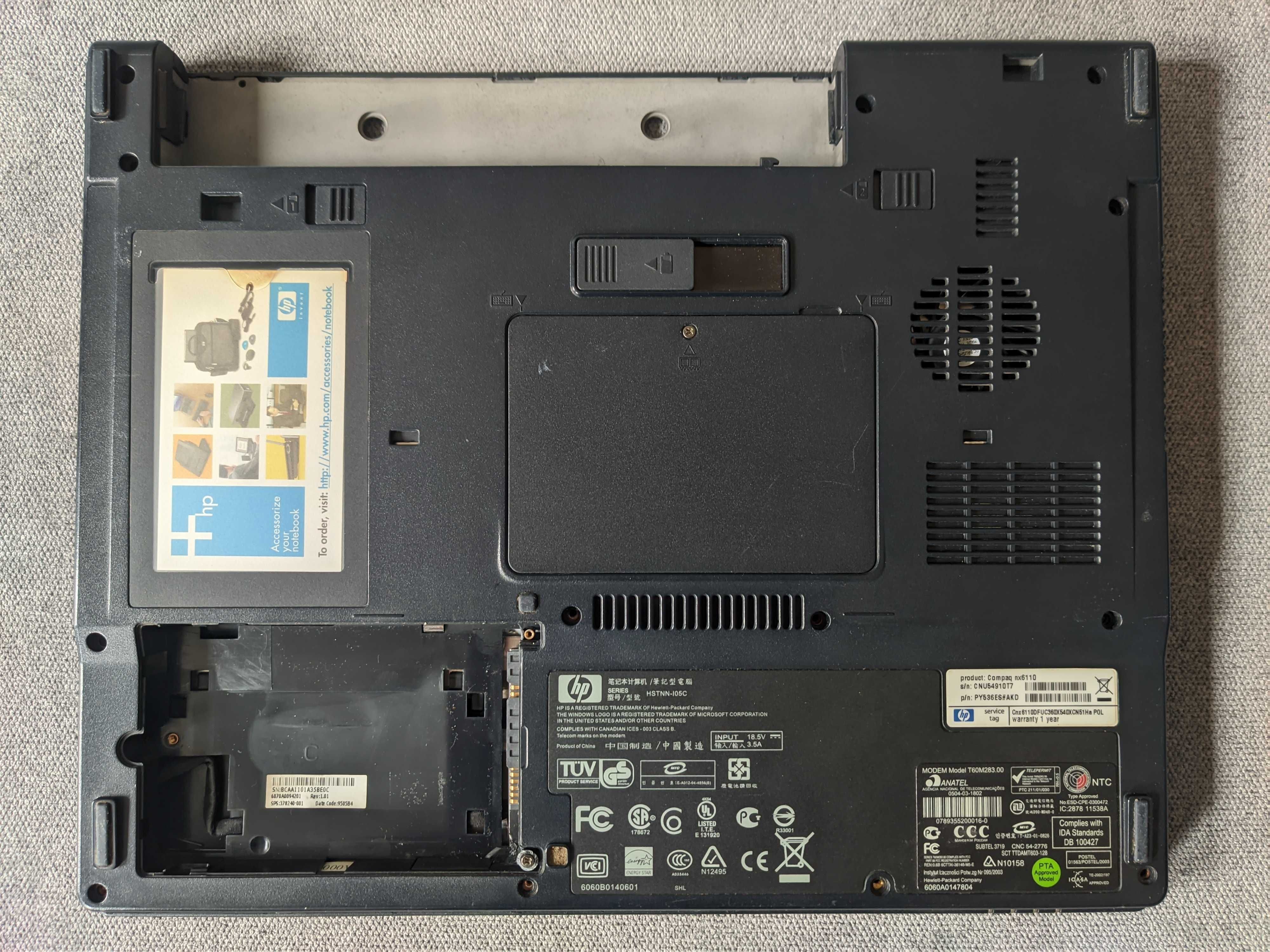 HP Compaq NX6110 brak/0/0