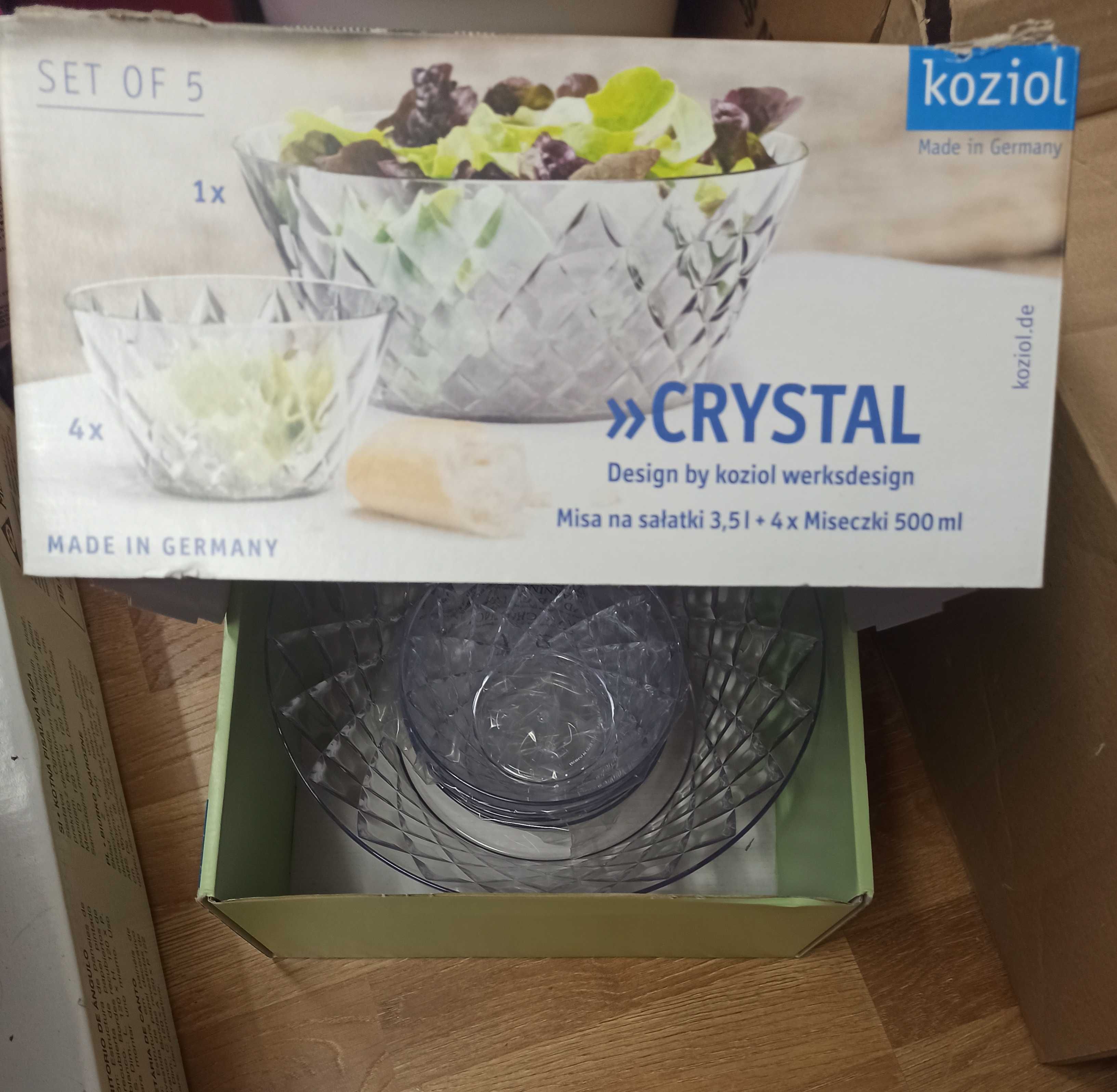 Misa na sałatki 3,5l + 4 miseczki Zestaw Crystal Koziol