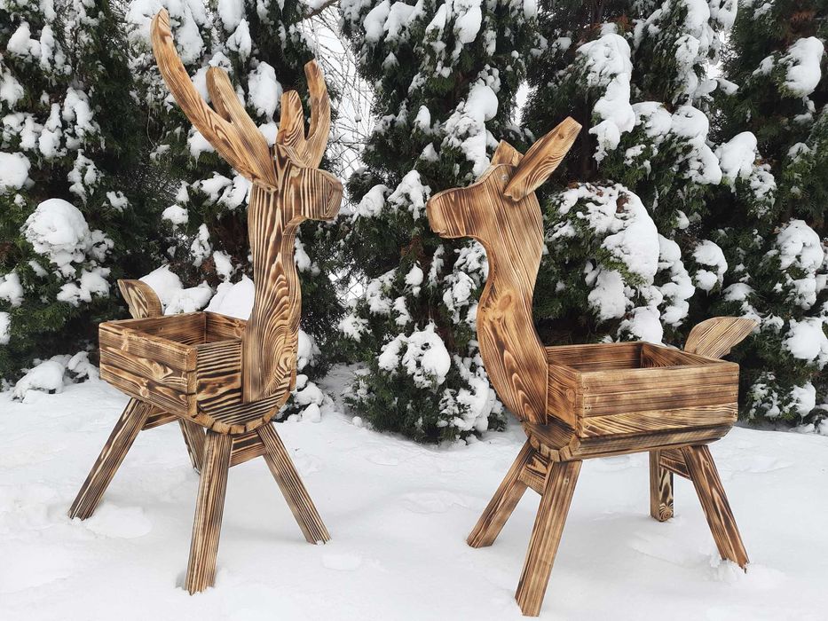 Dekoracje ogrodowe donica kwietnik jelonek sarerka taczka meble ogród