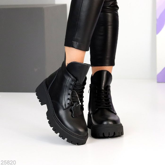 Жіночі шкіряні зимові черевики