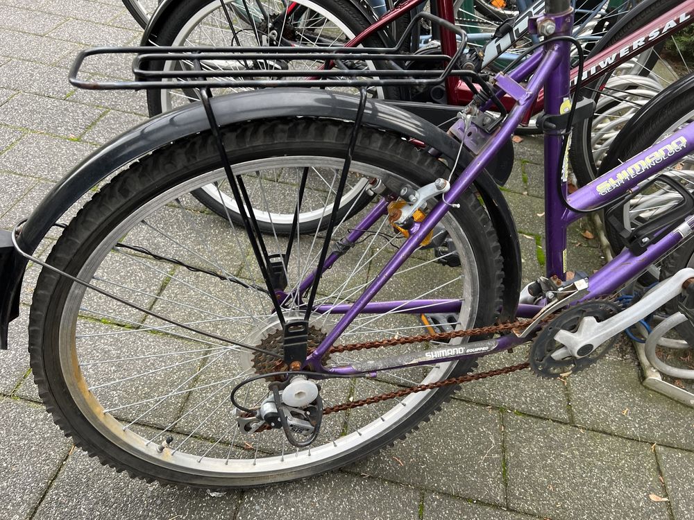 Rower Romet Shimano fioletowy model Laser damski młodzieżowy do napraw