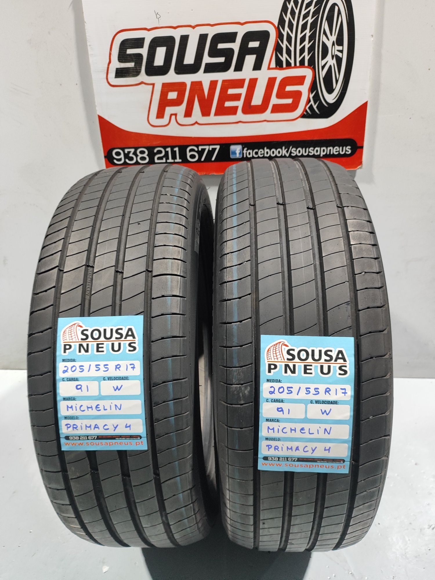 2 pneus semi novos 205-55R17 Michelin - Oferta dos Portes
