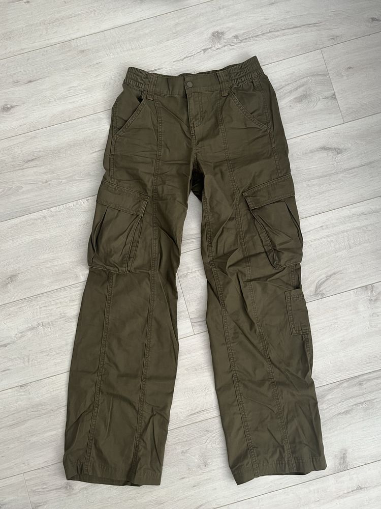 spodnie cargo khaki h&m