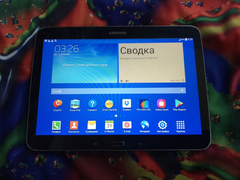 Шустрый Samsung Galaxy Tab 3. 10 дюймов. Андроид 7.1