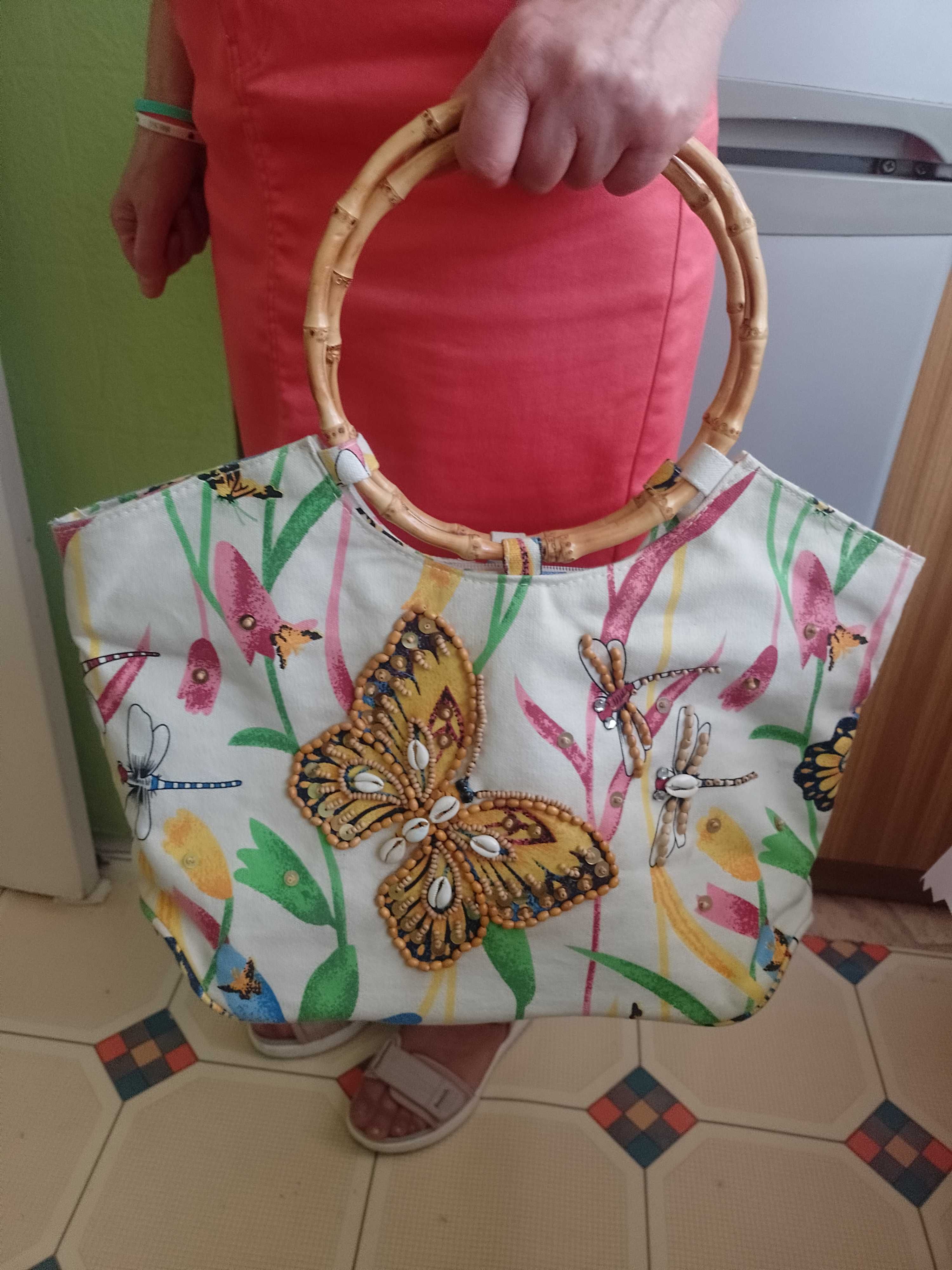 Bogato zdobiona torebka letnia z Madrytu, torba plażowa