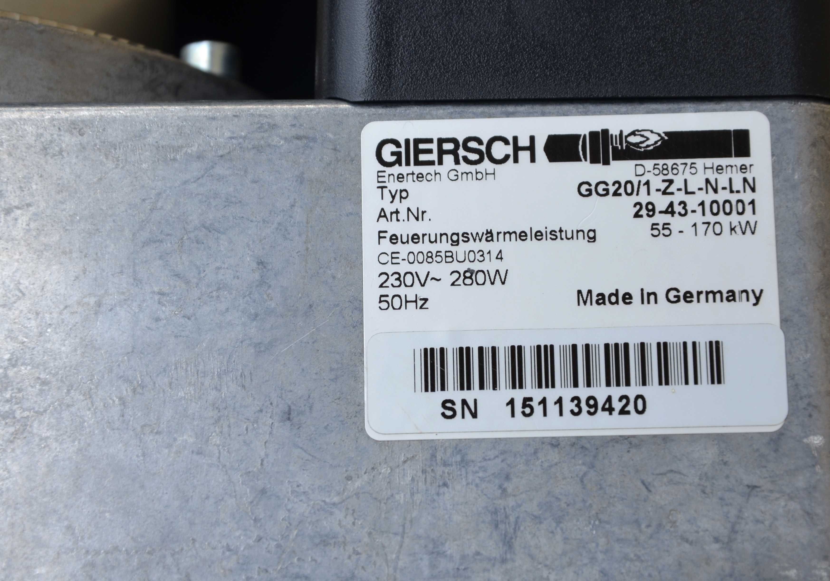 Palnik gazowy Giersch GG20/1-Z-LN  55-170kW