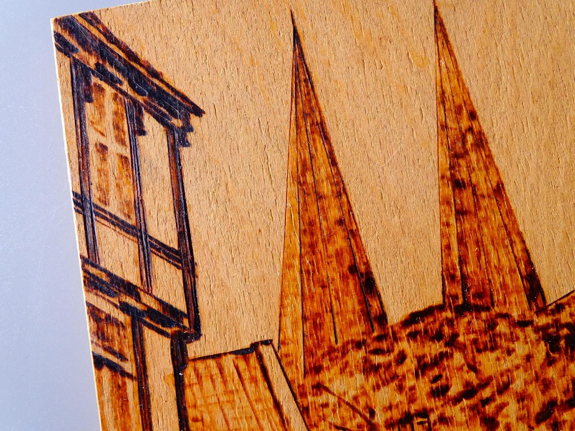 pirografia ręcznie wykonany obrazek drewniany
