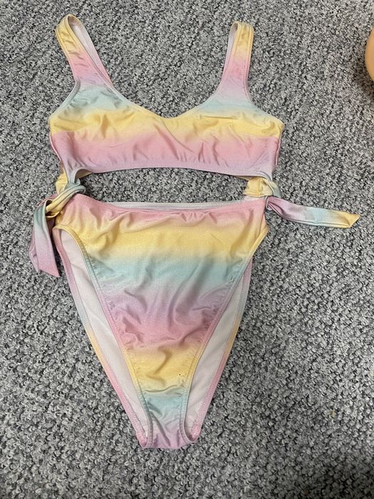 Asos  wysoko wycięty strój kąpielowy bikini wysoki stan efekt ombre