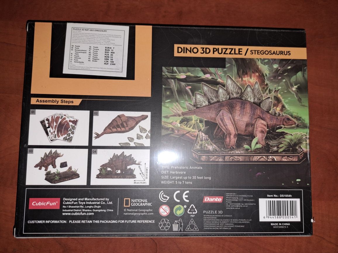 Stegozaur puzle 3D National Geographic