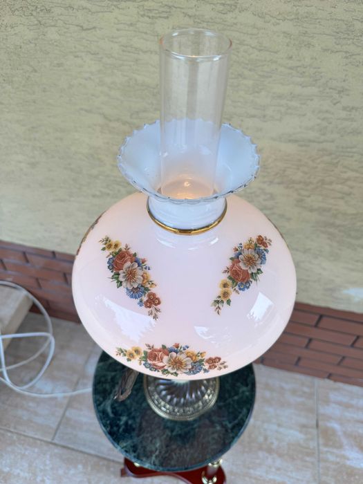 klosz szklany lampa stołowa stylowa alladyn jak naftowa alabaster