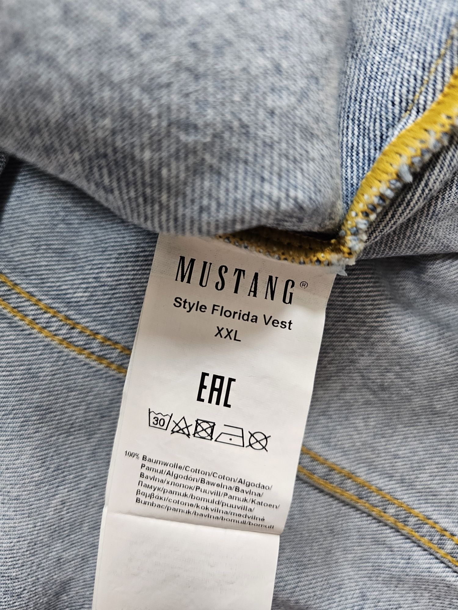Jeansowa kamizelka bezrękawnik MUSTANG rozmiar 2XL XXL jak 3XL bawełna
