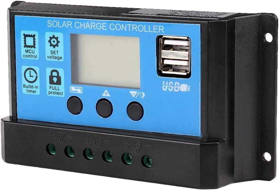 Kontroler ładowania 30A lcd pwm do ogniw solarnych + złączka pc4