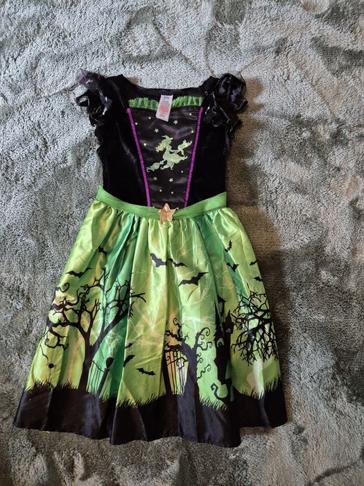 Kostium Halloween karnawał czarownica sukienka i kapelusz