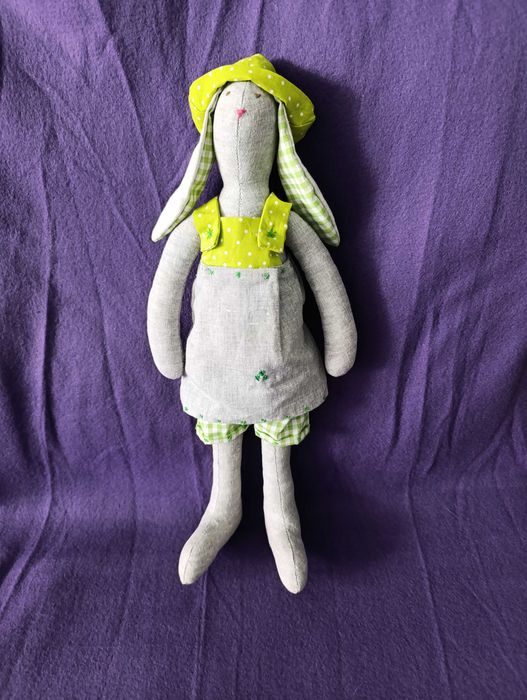 Зайчик Тільда ручної роботи, 38см, еко-матеріали