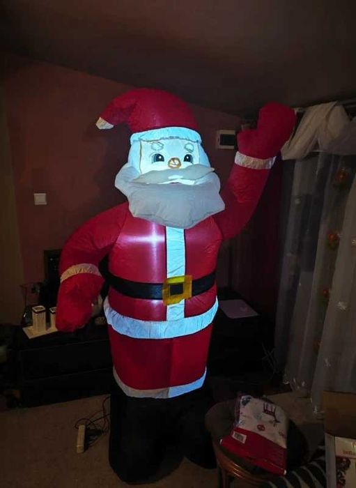 Dmuchany MIKOŁAJ Duży Nadmuchiwany Stojący Świecący Zewnętrzny LED 180