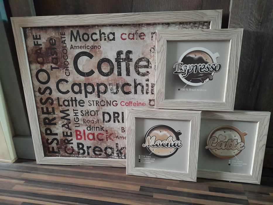 Zestaw 4 obrazów na ścianę w ramie