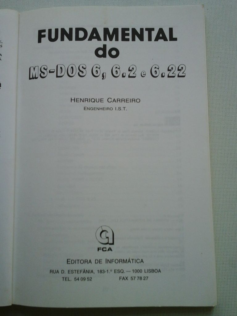 Livro: Fundamental do MS - DOS de Henrique Carreiro