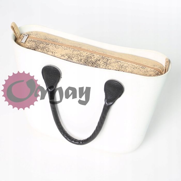 Bezowy organizer do OBAG MINI biszkopt 2 kieszenie wkład OMAY