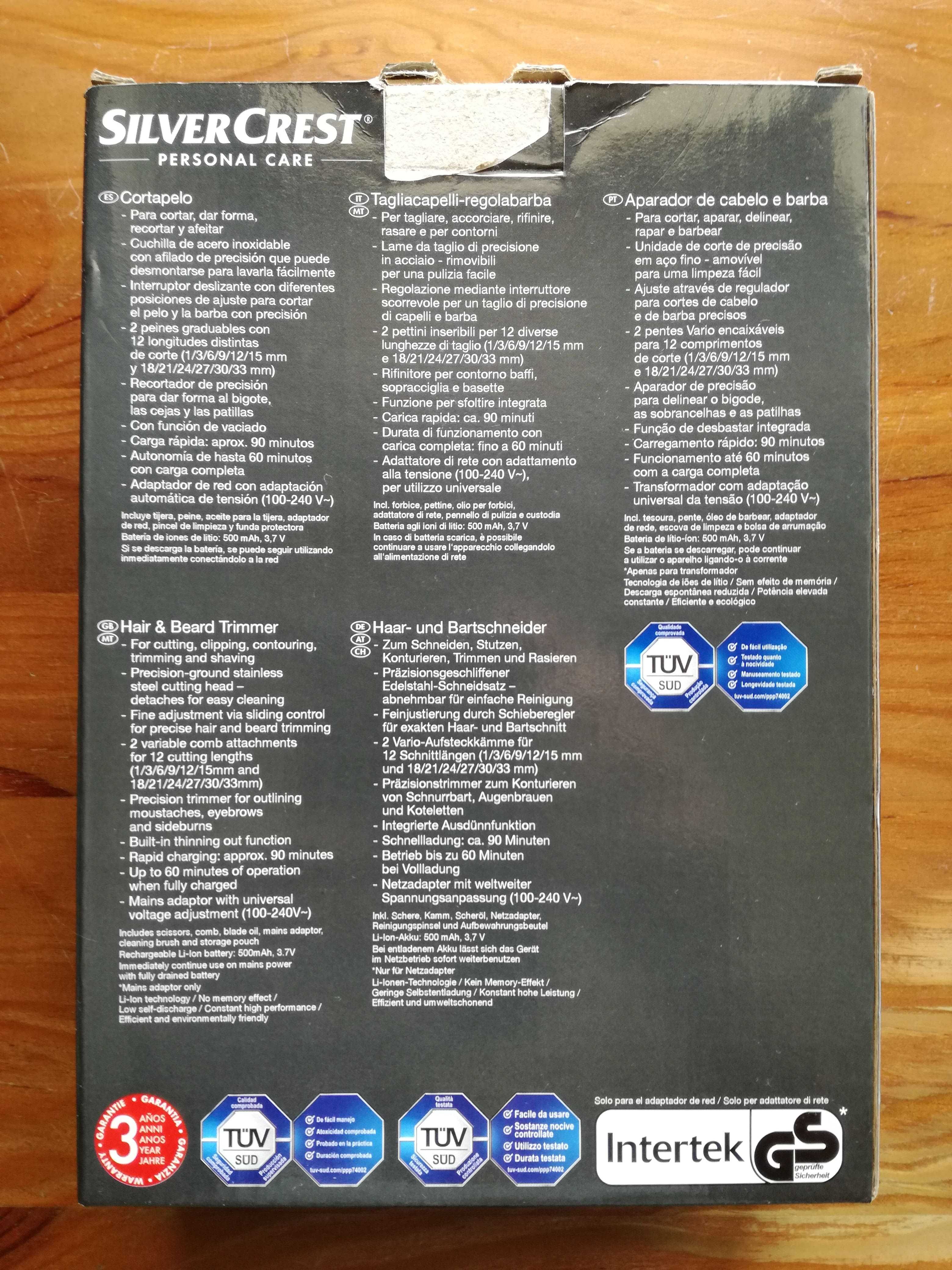 Aparador de Barba e Cabelo SilverCrest (Hair & Beard Trimmer)