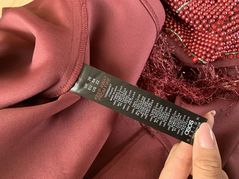 Nowa sukienka asos rozmiar 54 cekiny piórka wesele impreza