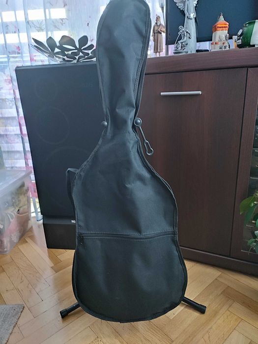 Gitara elektryczna, stojak, pokrowiec, kpl.