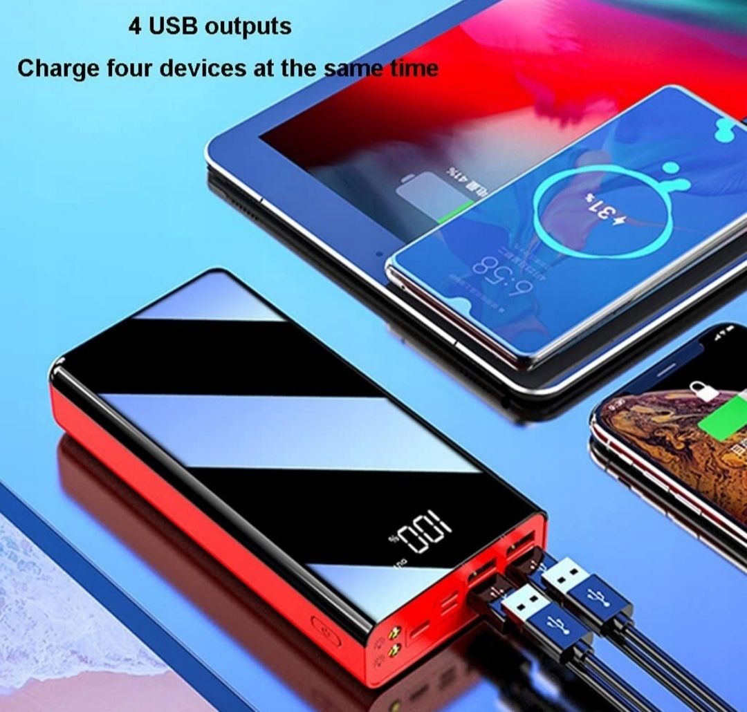 Powerbank 50000 mAh 10W LED Fast Charge 3.0 3xUSB Micro USB-C latarka