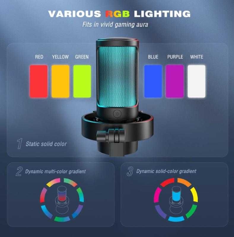 Микрофон конденсаторний Fifine A8 RGB Black