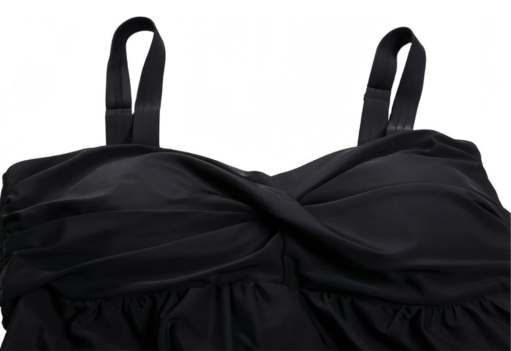 Piękny Strój Kąpielowy Tankini Dwuczęściowy z Regulowanymi Paskami 3XL