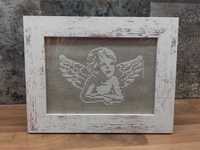 Obrazek ozdoba prezent pamiątka anioł aniołek haft Dzień Matki Komunia