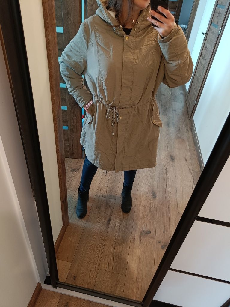 Kurtka parka 54 7XL beżowa Bonprix