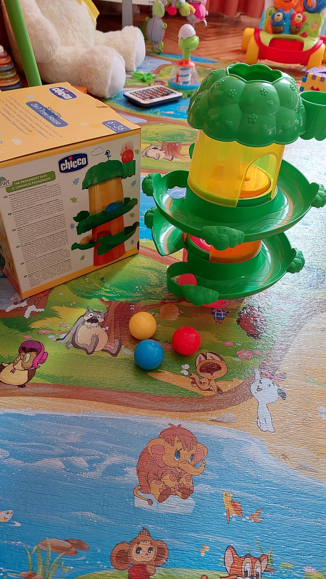 Chicco Игрушка-пирамидка 2 в 1 Дом на дереве